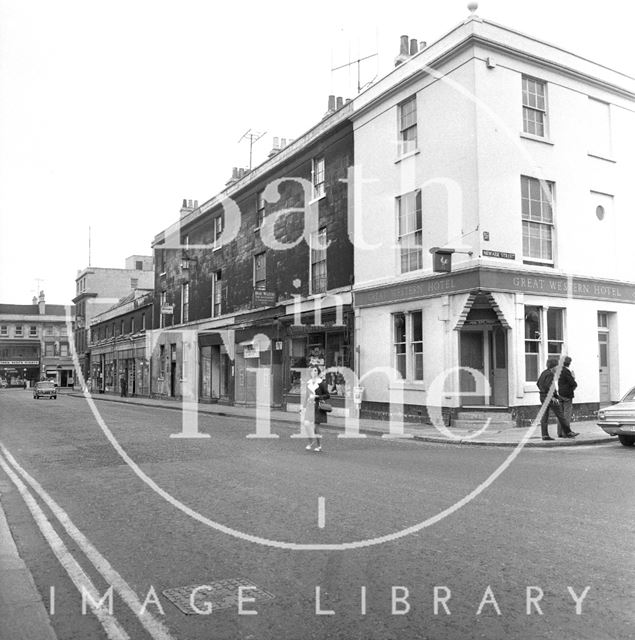 The Great Western Hotel, on the corner of Newark and Dorchester Street, Bath 1971