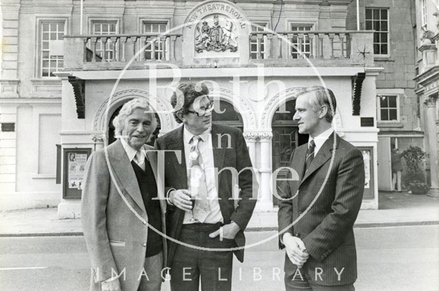 Jeremy Fry outside the Theatre Royal, Bath 1979