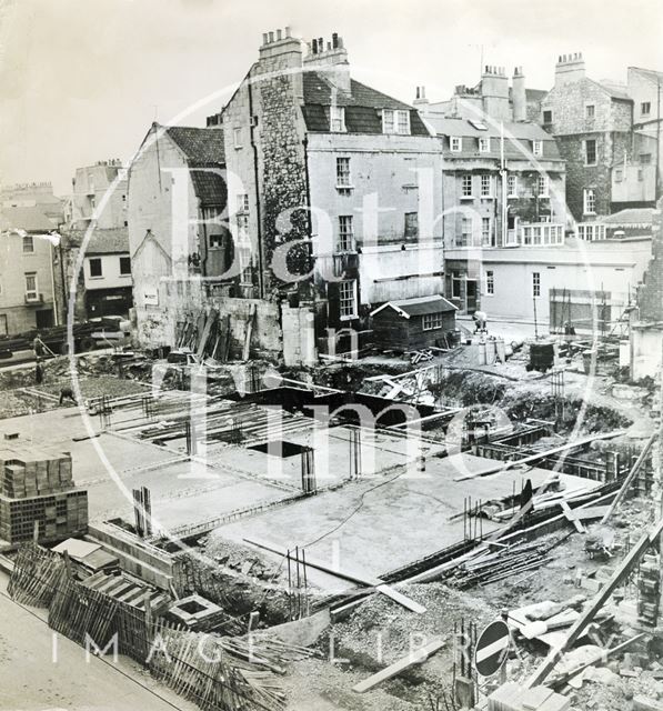 The cleared northern side of Trim Street, Bath 1970