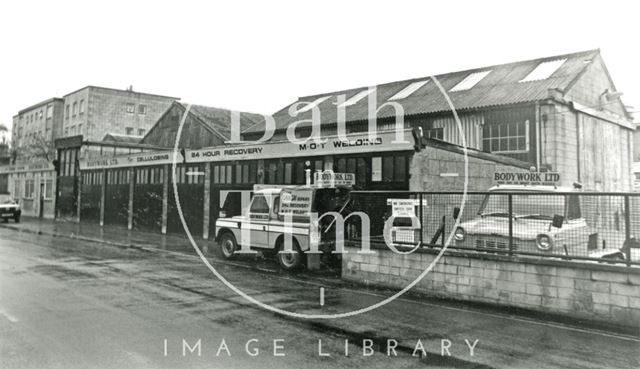 Car bodywork shop, St. John's Road, Bath 1987