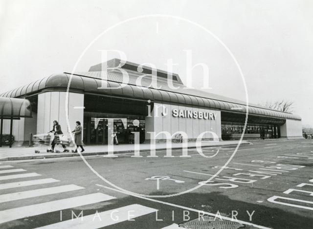 The newly built Sainsbury's superstore at Green Park Station, Bath 1982