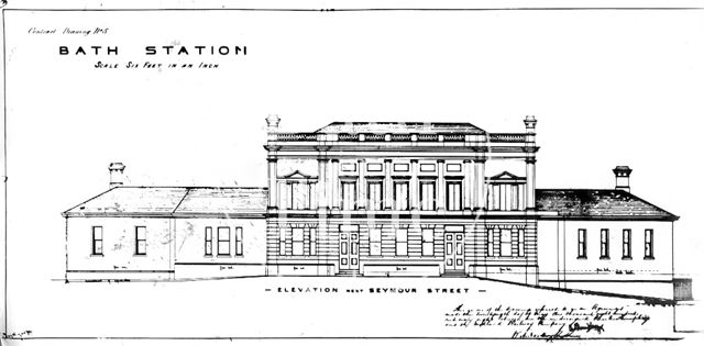 Copy of the contract drawings for Bath Station c.1870