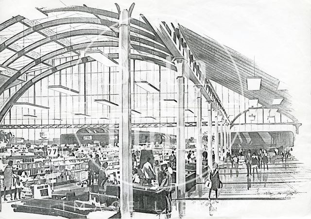 Plans for Green Park Station, Bath 1977