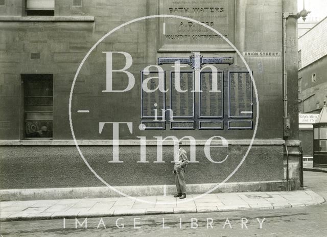 The side of the Mineral Water Hospital, Union Street, Bath 1923