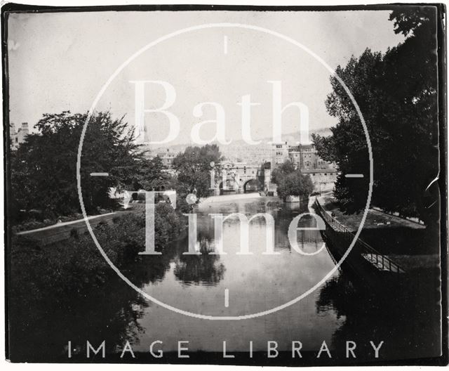 Pulteney Bridge, viewed from North Parade Bridge, Bath c.1900