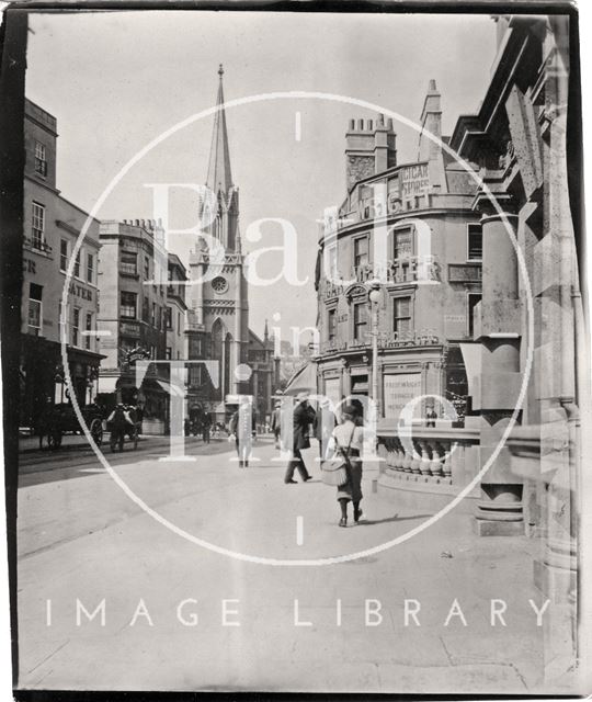 High Street and Northgate Street, looking towards St. Michael's Church, Bath c.1900