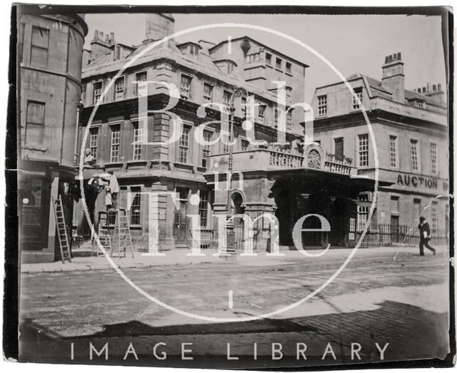 Theatre Royal and Beau Nash's House, Sawclose, Bath c.1900