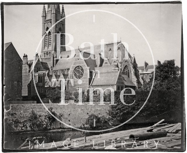 St. John the Evangelist Church, South Parade, Bath, viewed from across the River Avon c.1900