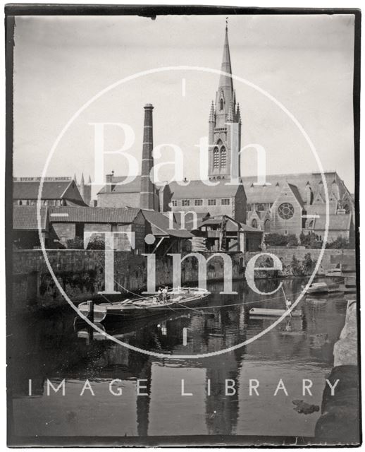 St. John the Evangelist Church, South Parade, Bath, viewed from across the River Avon c.1900