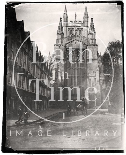 East front of the Abbey from the Orange Grove, Bath c.1900