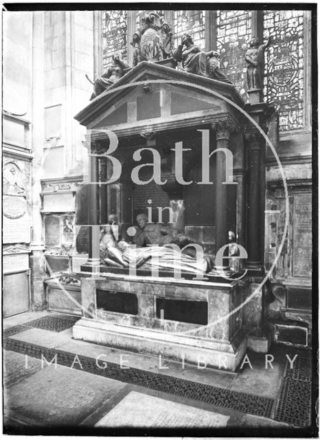 Tomb, Abbey interior, Bath c.1937