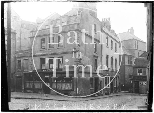 Abbey Gate Tavern, Temperance Restaurant and Evans Fish Saloon Restaurant, Abbey Gate Street, Bath c.1922