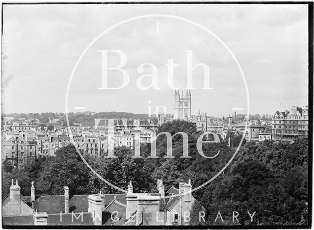 View of Bath Abbey, the Grand Pump Room Hotel and Empire Hotel 1930s