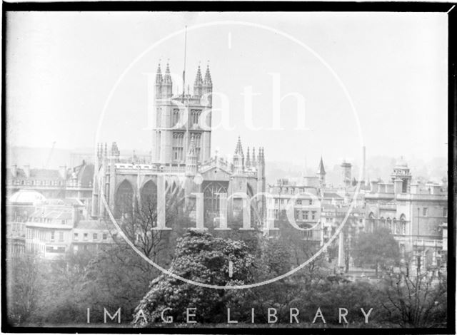 View of Bath Abbey and the Grand Pump Room Hotel 1930s