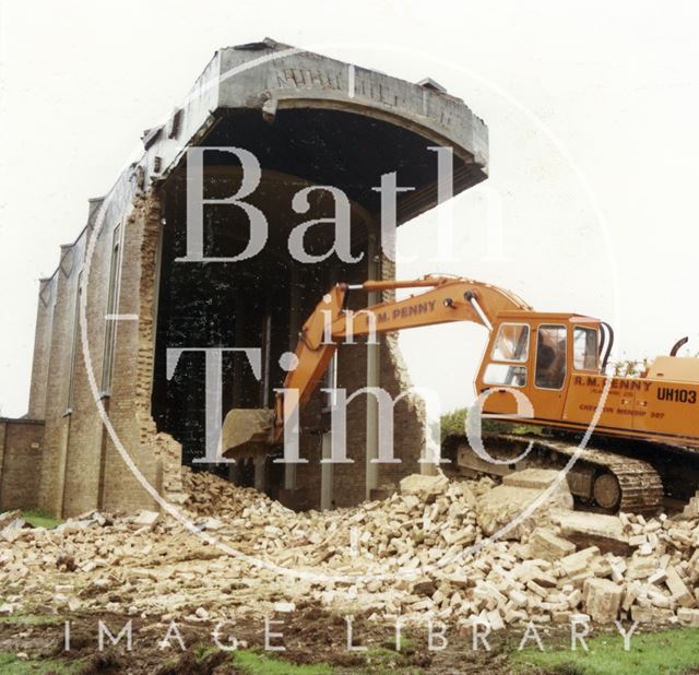 The demolition of St. Peter's Church, Westfield, Radstock, Somerset 1986