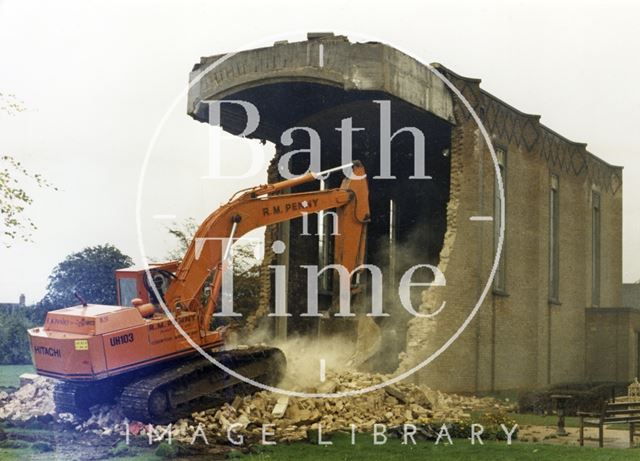 The demolition of St. Peter's Church, Westfield, Radstock, Somerset 1986