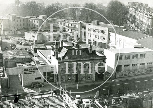 View towards Green Park from a tower crane, Bath c.1968