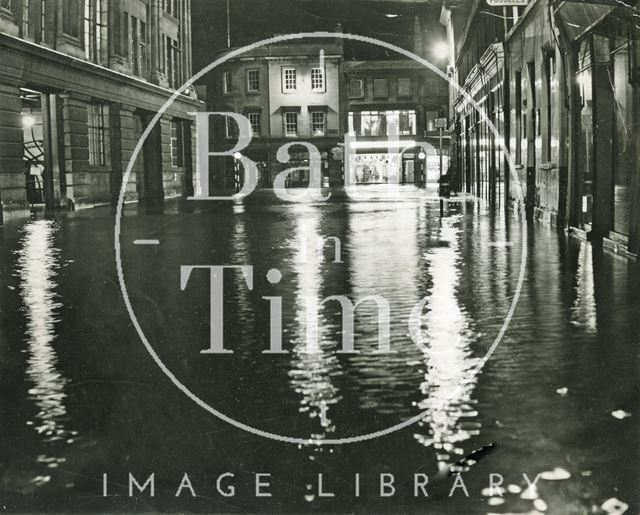 Floods in Dorchester Street, Bath c.1968