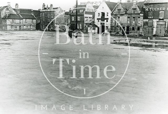 Floods on Broad Quay, Bath 1937