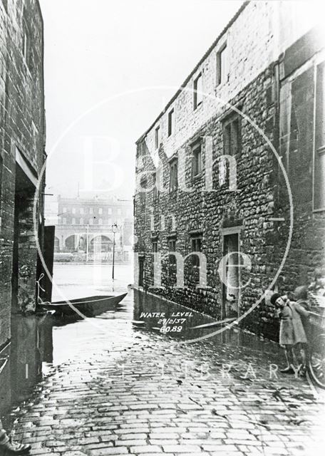 Floods on Broad Quay, Bath 1937