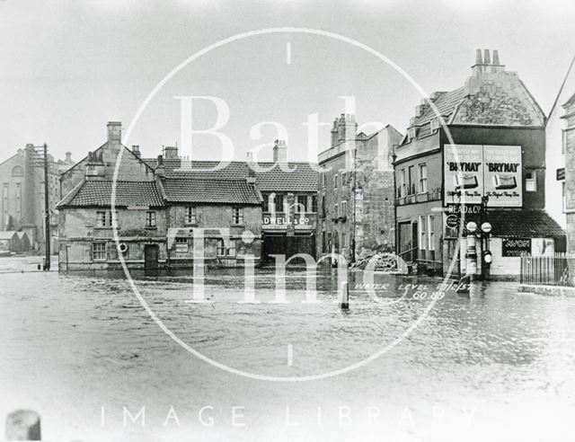 Floods on Broad Quay, Bath 1937