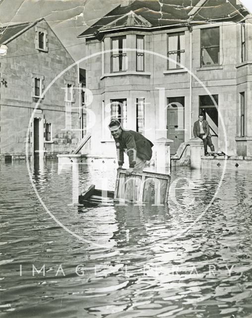 Shipwrecked during the floods, 139, Lower Bristol Road, Bath c.1960