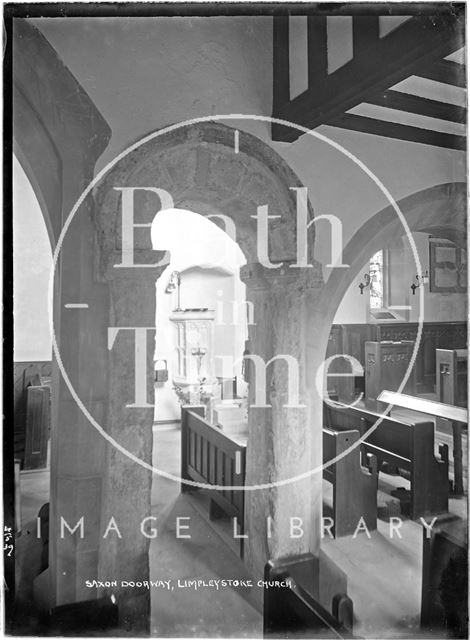 Saxon Doorway, inside Limpley Stoke Church, 1939