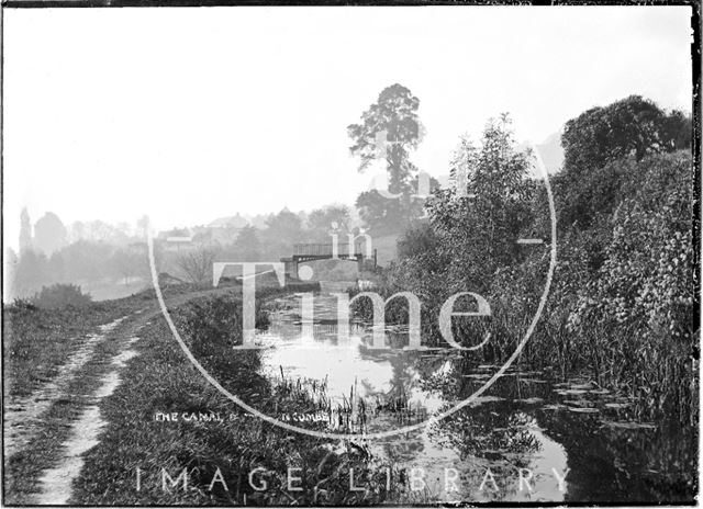 The Somersetshire Coal Canal and footbridge, Monkton Combe c.1904