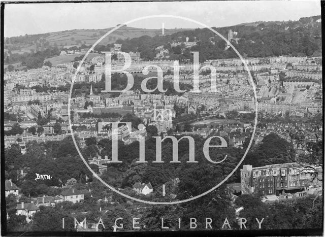 View of Bath towards Camden Crescent from Sham Castle, c.1935