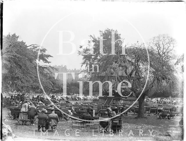 Tea in the sun around the bandstand in Parade Gardens c.1930s