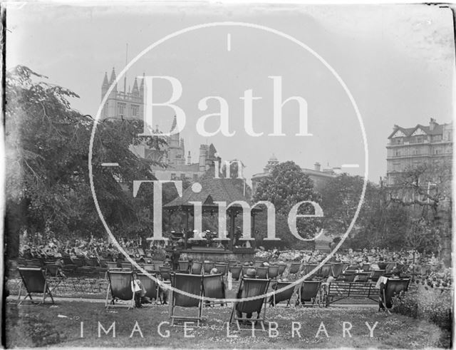 Tea in the sun around the bandstand in Parade Gardens c.1930s