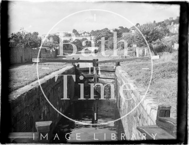 Lock on the Kennet and Avon Canal, Bathwick, Bath, 1954