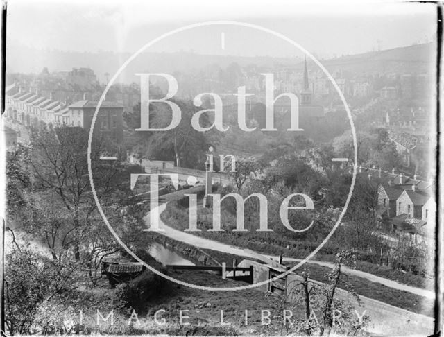 The Kennet and Avon Canal from Sydney Buildings, Bath 1954