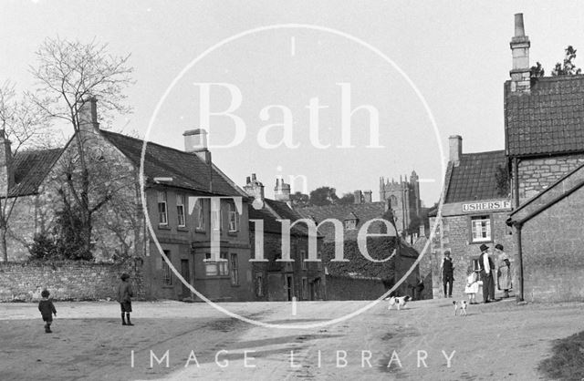 Children playing in the High Street, Wellow c.1930 - detail