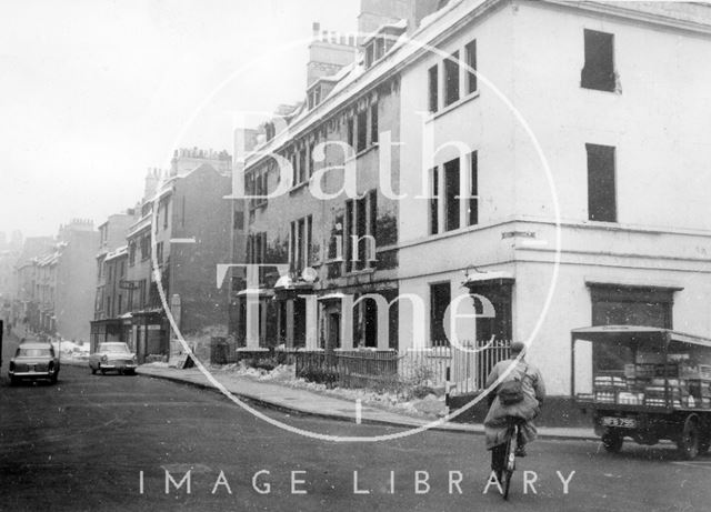 The final days of houses in Charles Street, prior to demolition,  1963