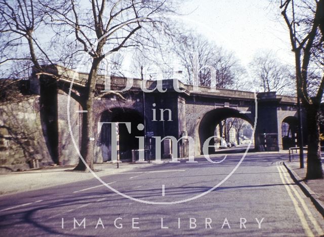 The original railway bridge on Pulteney Road c.1975