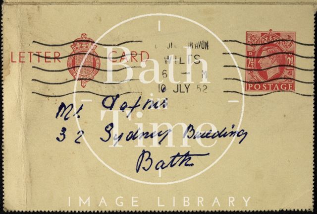 Addressed envelope to GL Dafnis, 32 Sydney Buildings, 10 July 1952. 1952