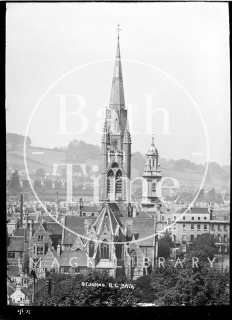 St. John's Roman Catholic Church and St James Church spires, 1937