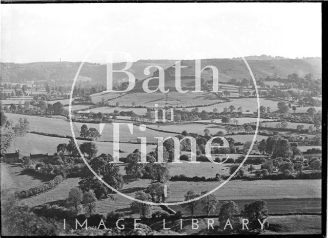 Cam Long Down near Dursley, with Tyndale's folly on the horizon., c.1950