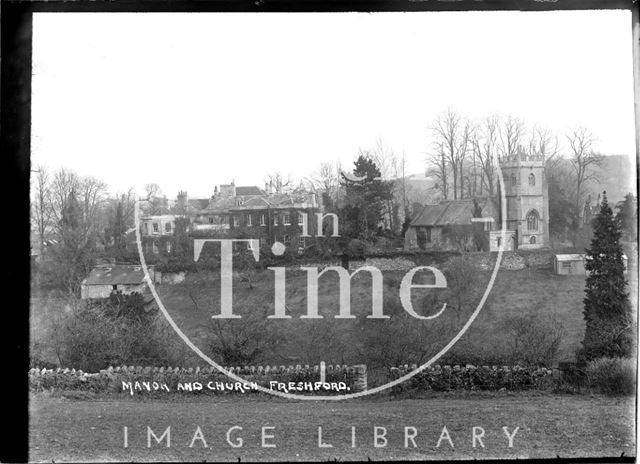 Manor and church, Freshford, c.1920s