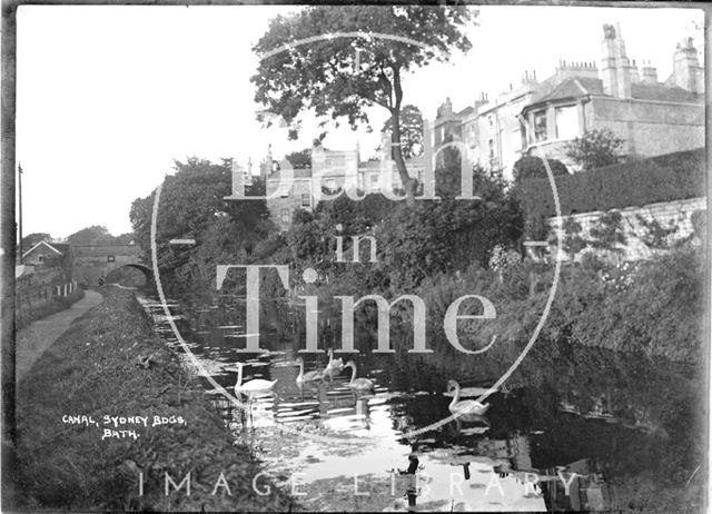 The Kennet and Avon Canal and view of Sydney Buildings, Bath c.1930