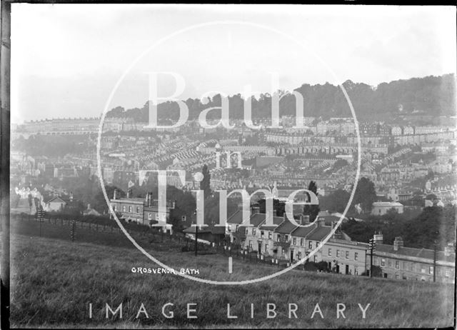 View of Grosvenor from the Warminster Road, looking over Hampton Row, c.1904