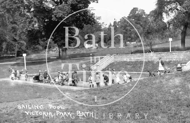 Boating pool, Royal Victoria Park c.1937 - detail