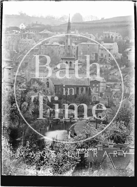 View of Widcombe and St. Matthew's Church and Kennet and Avon Canal, Bath c.1920