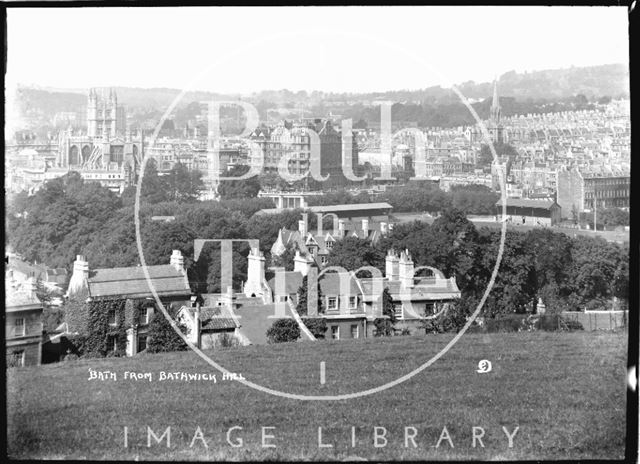 View of Bath from Bathwick Hill, pre 1937