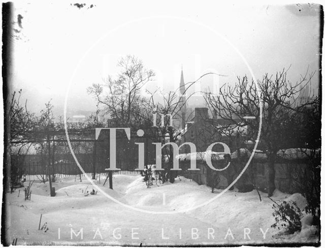 Snow covered ground near Sydney Buildings, c.1920s