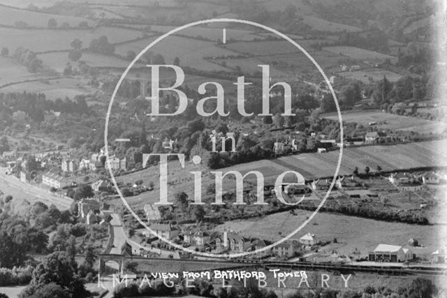 View from Bathford Tower of Batheaston c.1920 - detail