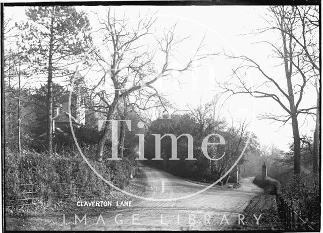 Claverton Lane and the lodge and gates to Claverton Manor, c.1908