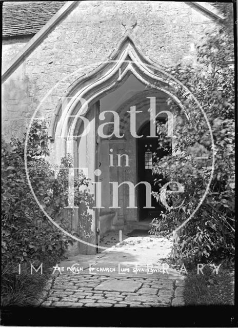 The porch of St Mary's Church, Upper Swainswick c.1935