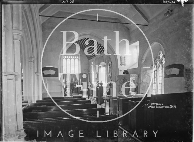 Inside St Mary's Church, Upper Swainswick, 27 July 1938